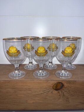 Official Ritzenhoff Grimbergen Belgian Beer Goblet with Phoenix Logo -Set of Six